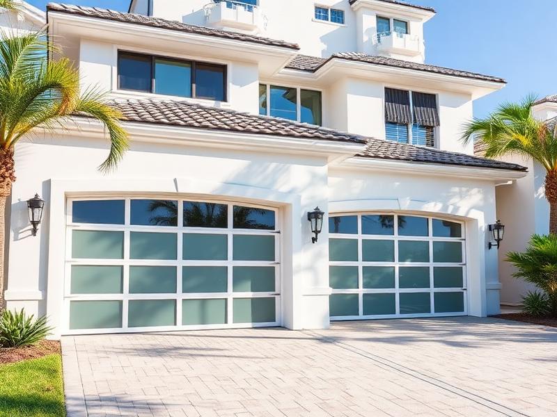 Modern garage door installation in Florida home